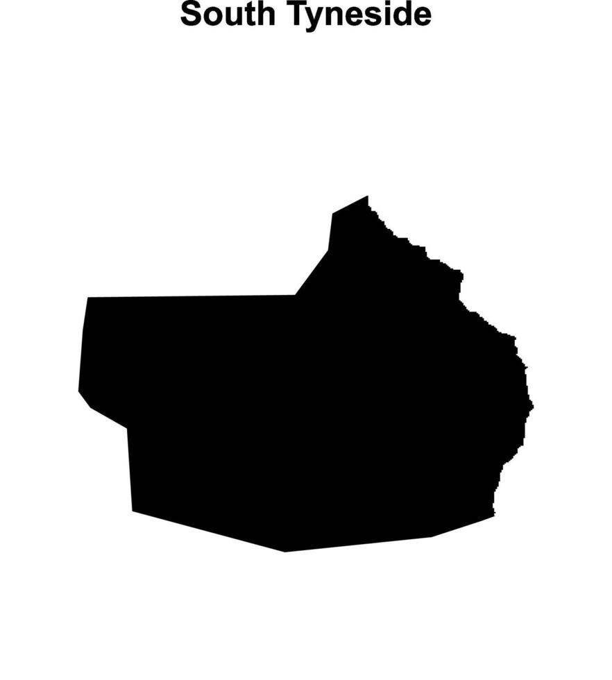 South Tyneside blank outline map vector