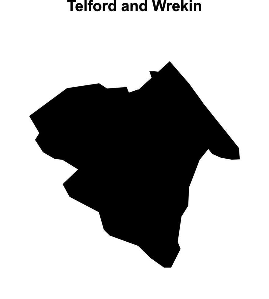 Telford and Wrekin blank outline map vector