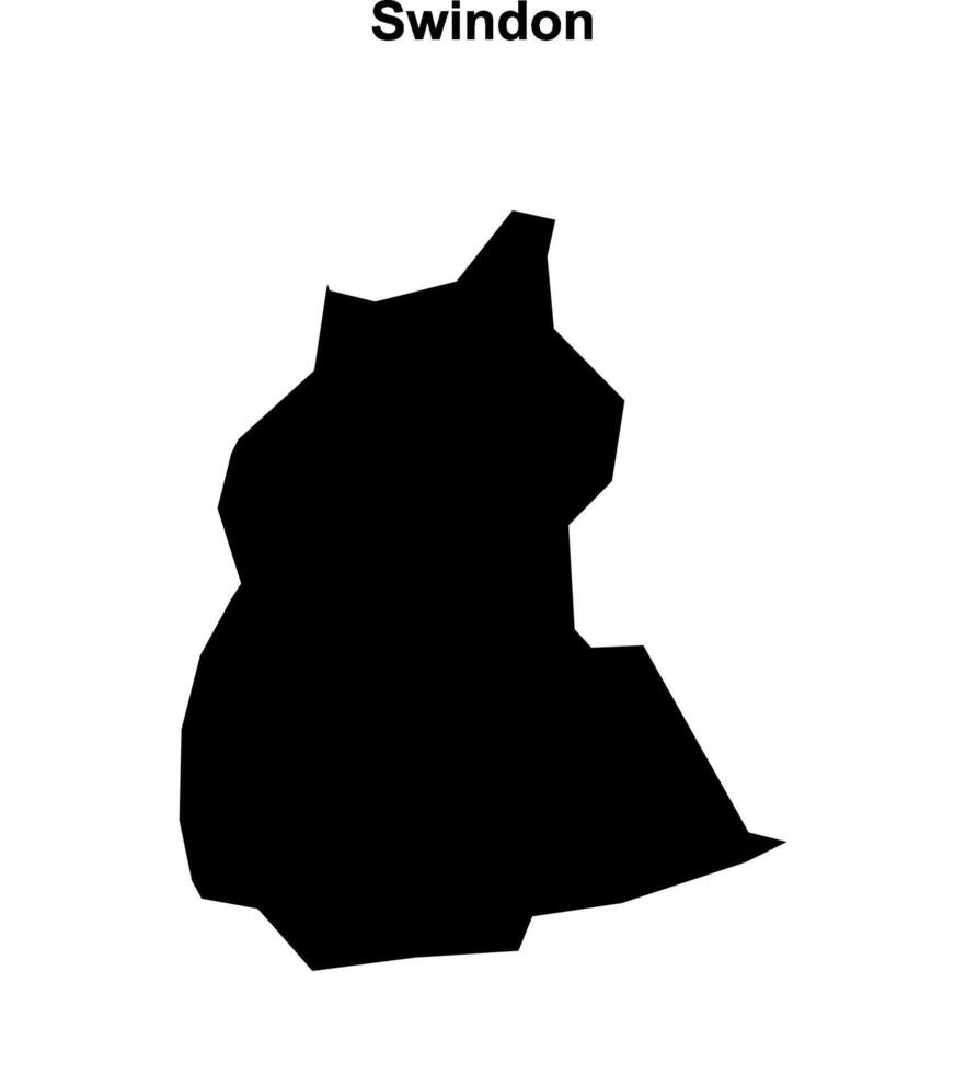 Swindon blank outline map vector