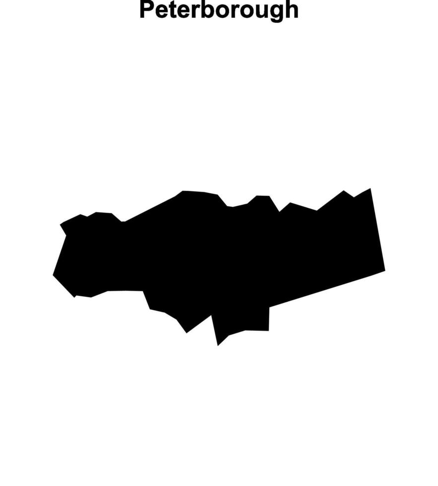 Peterborough blank outline map vector