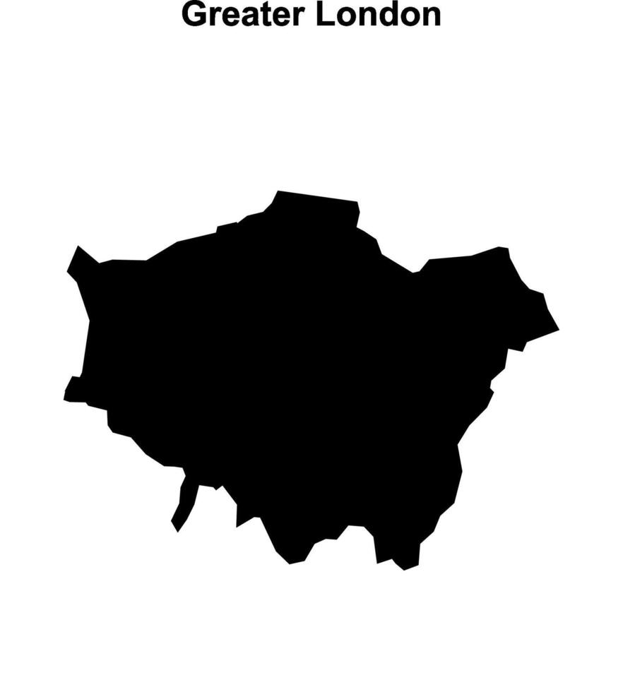 Greater London blank outline map vector