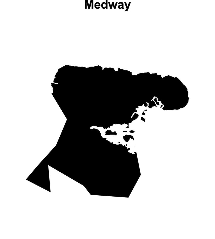 Medway blank outline map vector