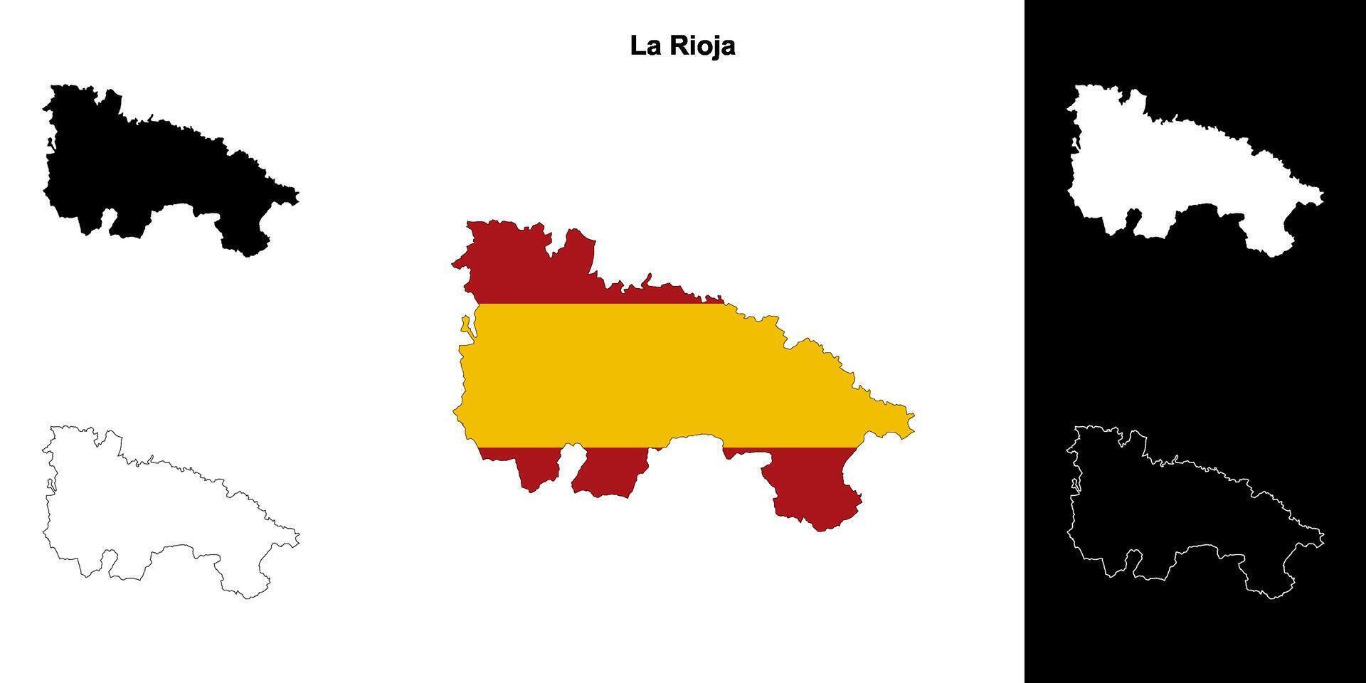 La Rioja outline map vector
