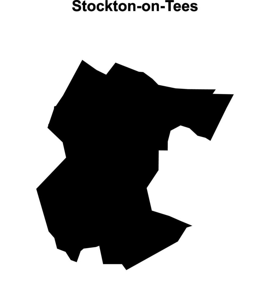 Stockton-on-Tees blank outline map vector