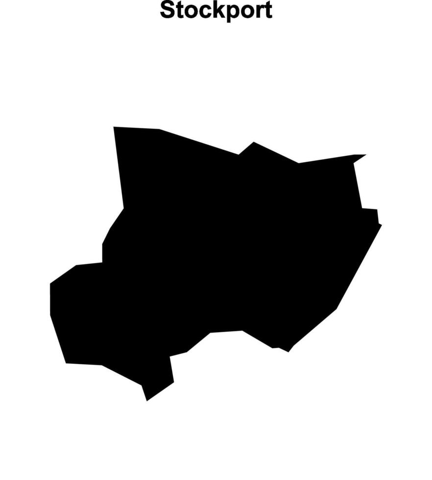 Stockport blank outline map vector