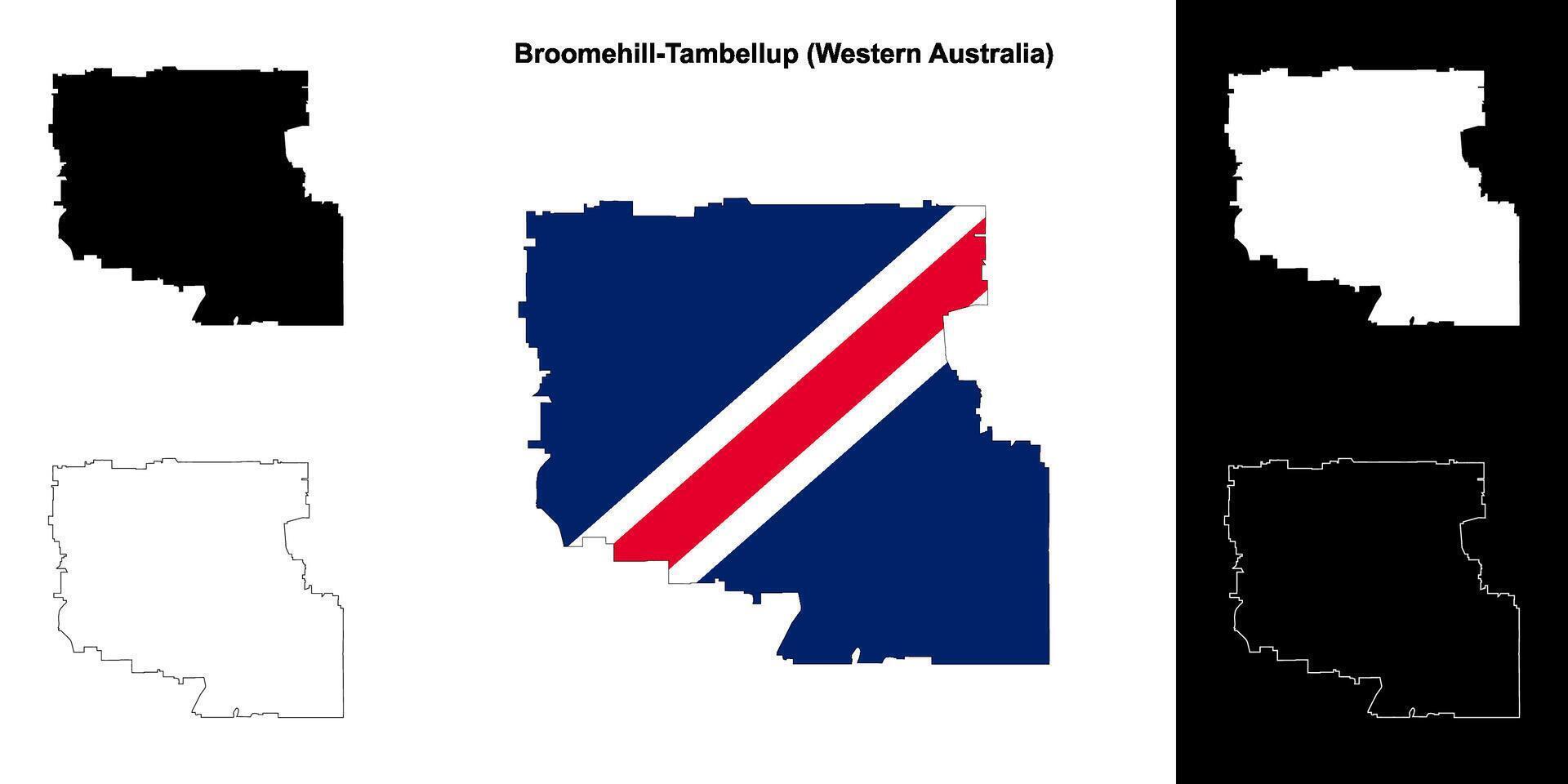 Broomehill-Tambellup blank outline map set vector