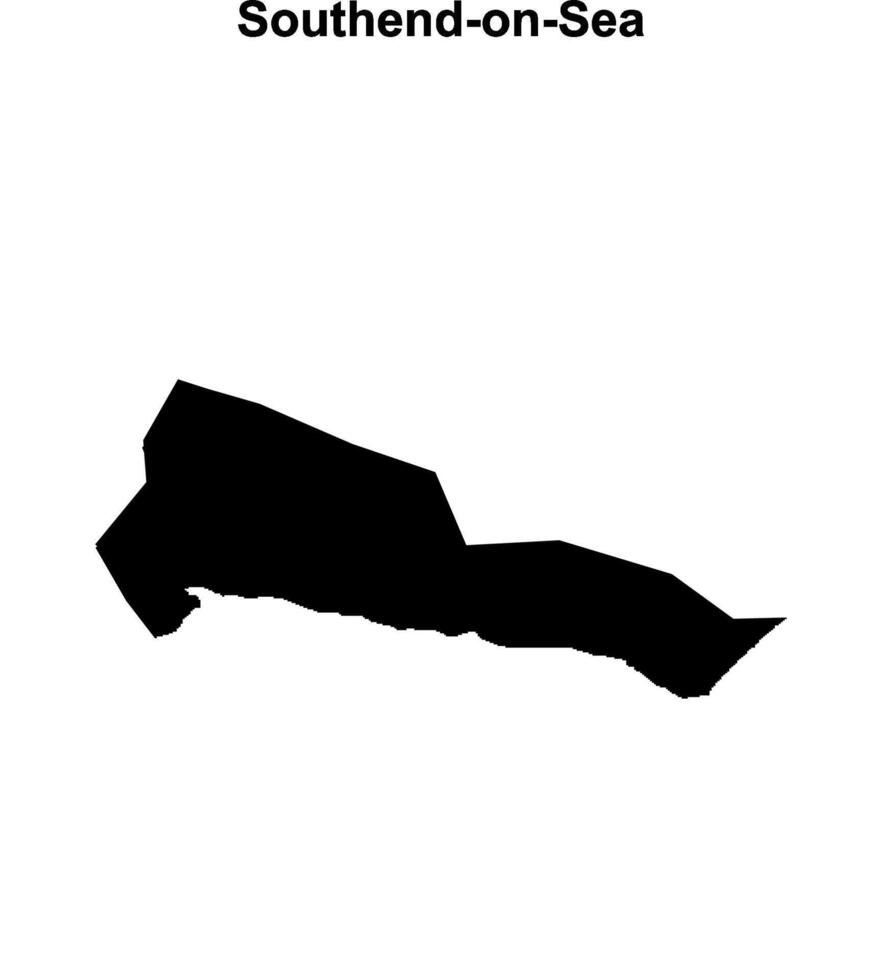 Southend-on-Sea blank outline map vector