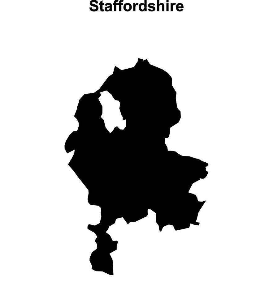Staffordshire blank outline map vector