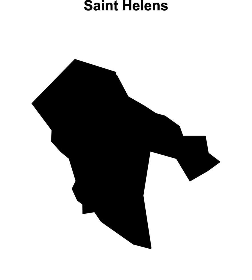 Saint Helens blank outline map vector