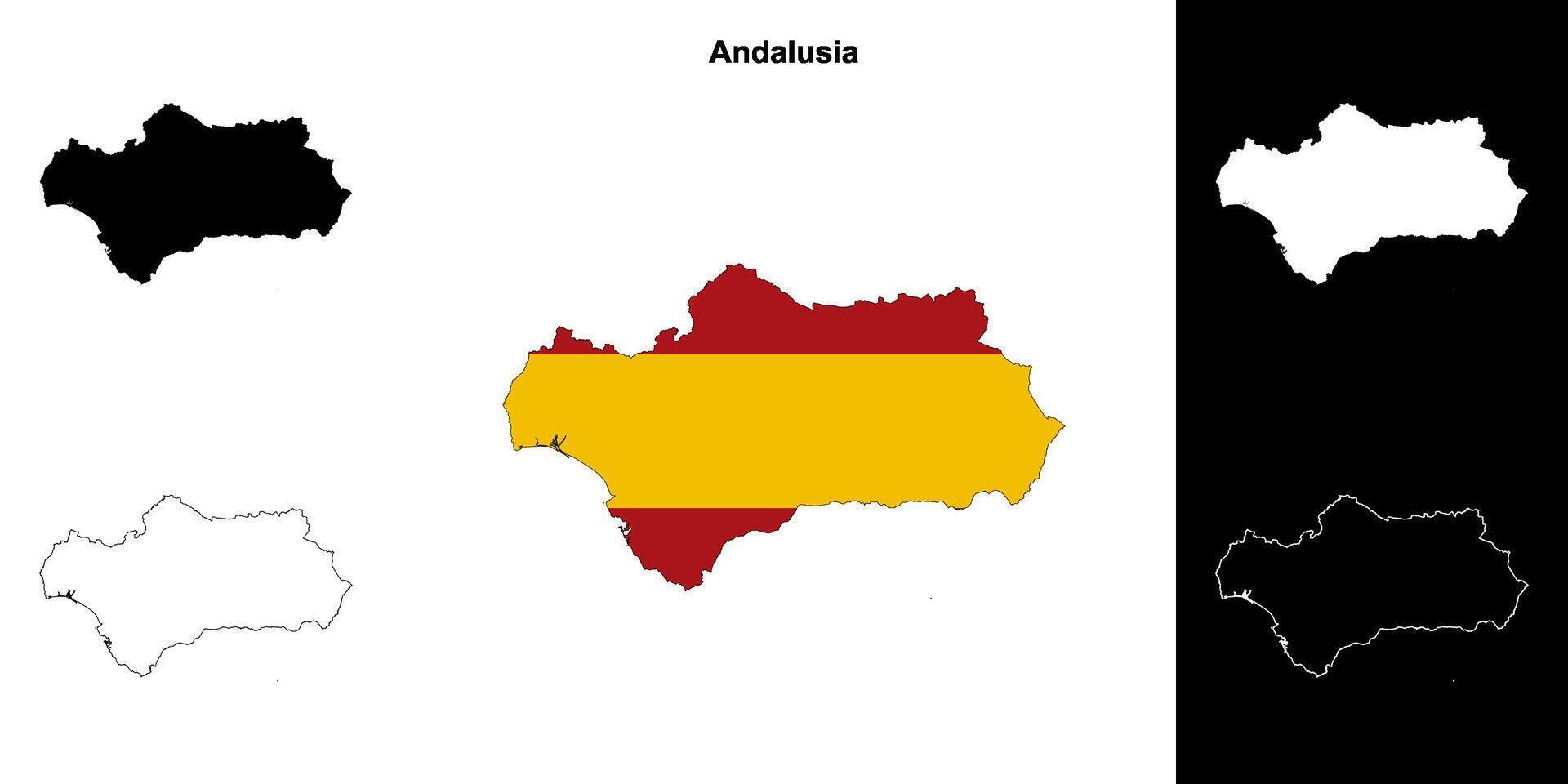 Andalusia outline map vector