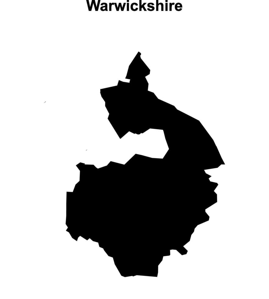 Warwickshire blank outline map vector