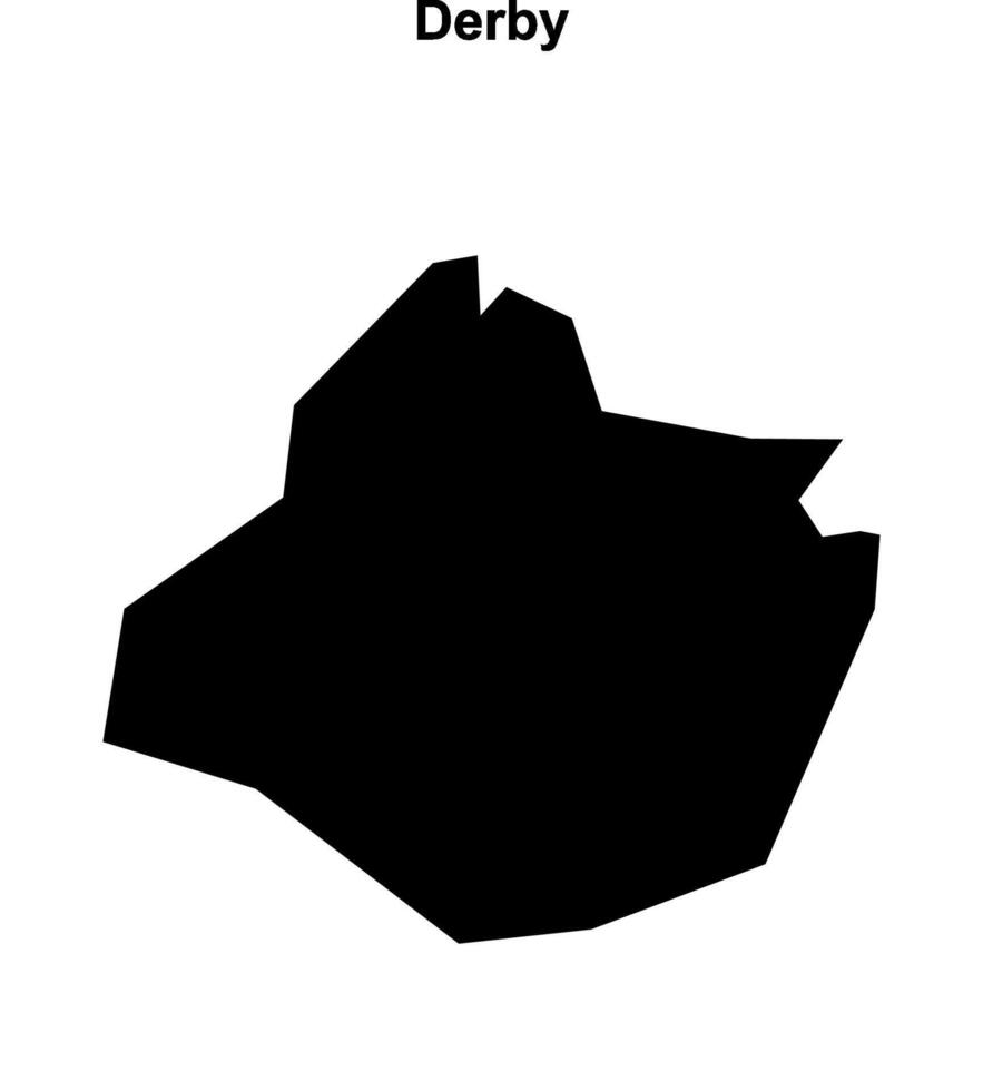 Derby blank outline map vector