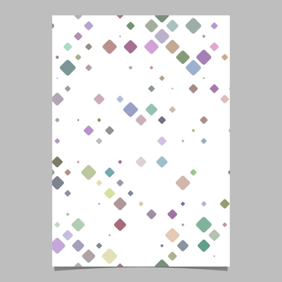 Colorful geometrical diagonal rounded square mosaic pattern flyer background vector