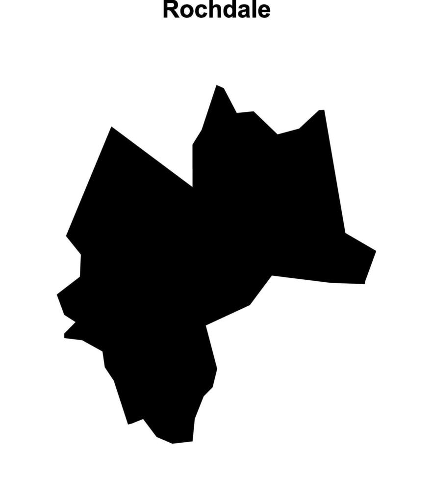 Rochdale blank outline map vector