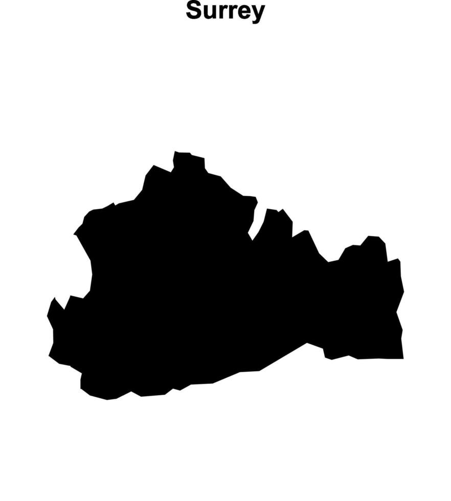 Surrey blank outline map vector