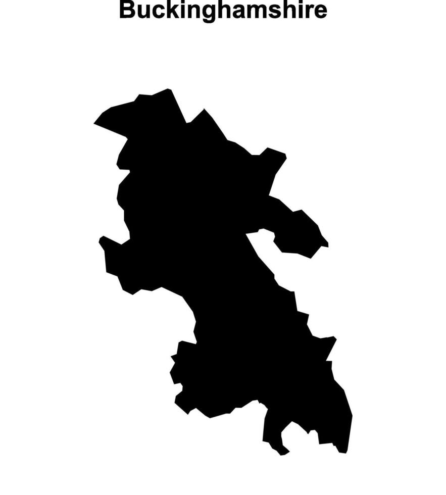 Buckinghamshire blank outline map vector