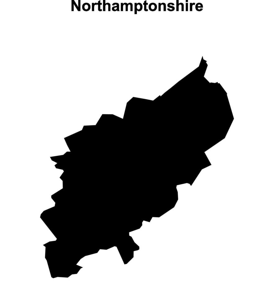 Northamptonshire blank outline map vector