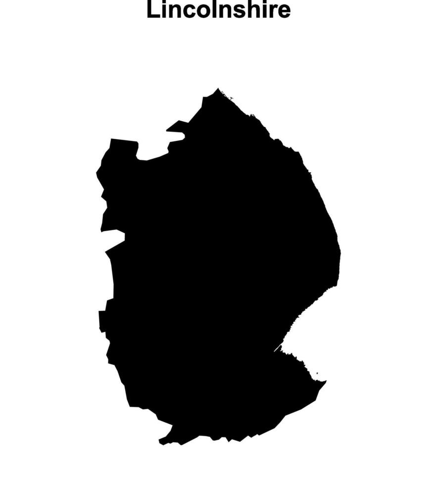 Lincolnshire blank outline map vector