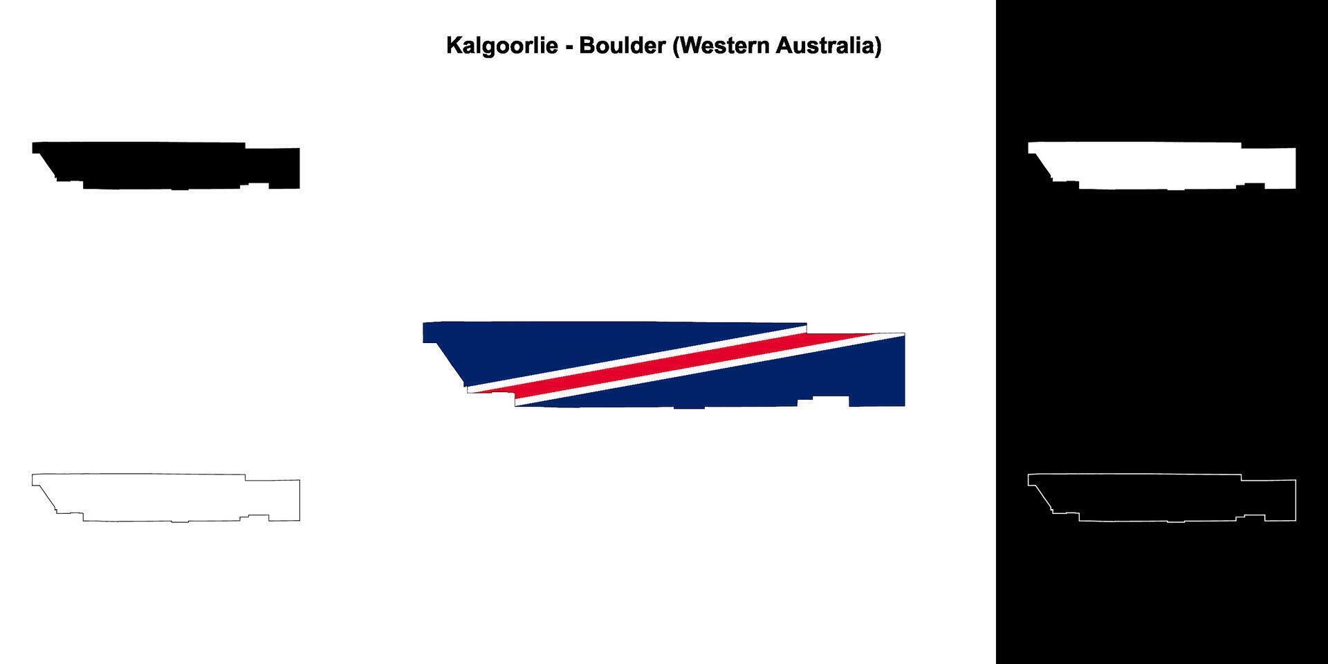 Kalgoorlie - Boulder blank outline map set vector