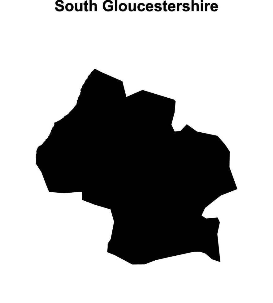 South Gloucestershire blank outline map vector