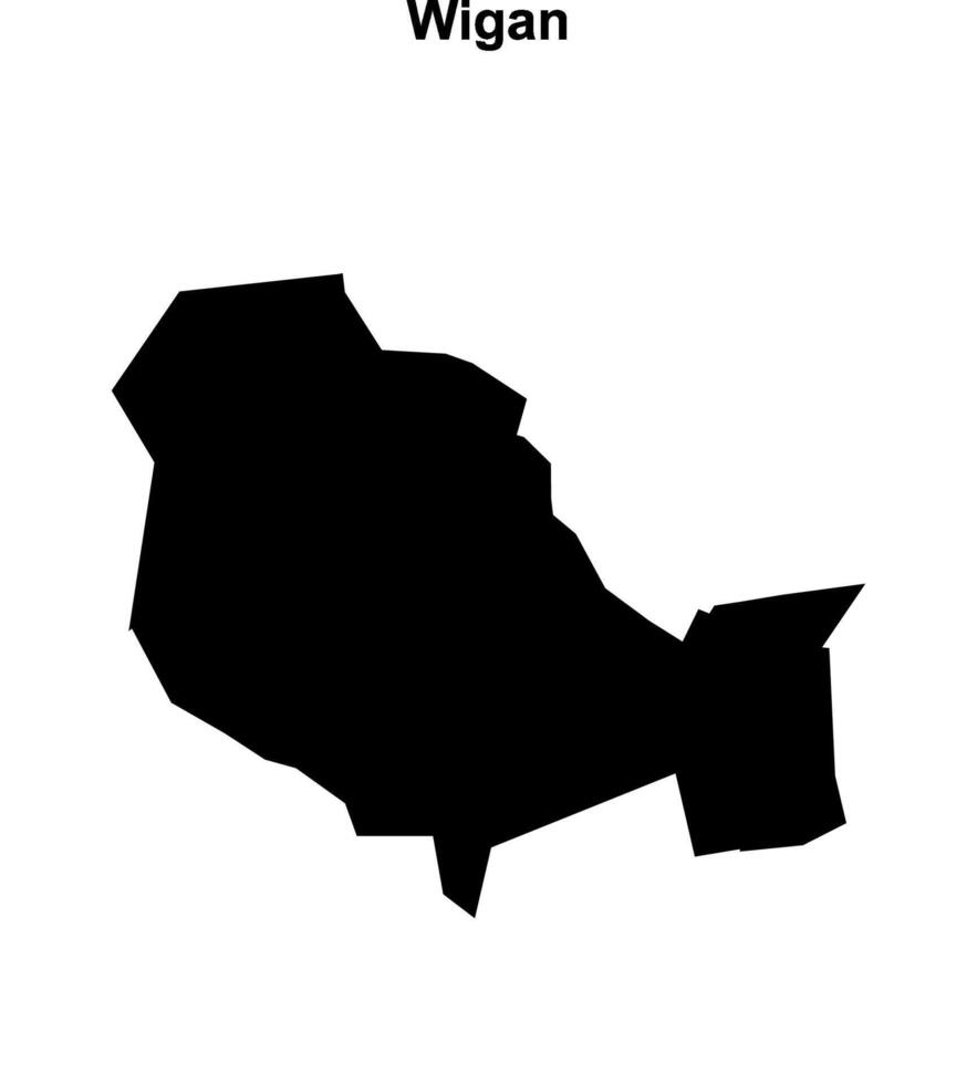Wigan blank outline map vector