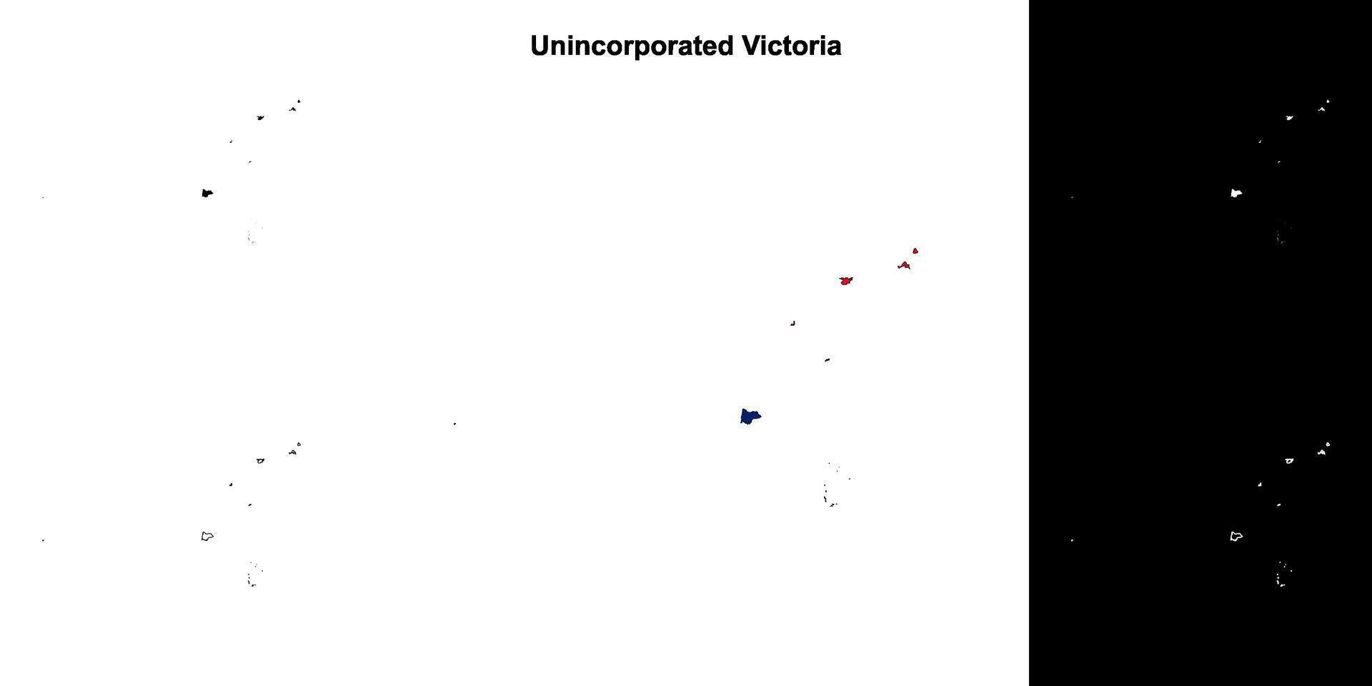 Unincorporated Victoria blank outline map set vector