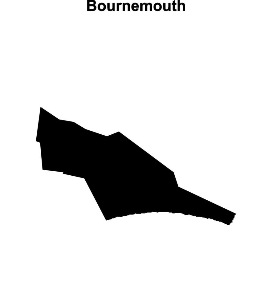 Bournemouth blank outline map vector