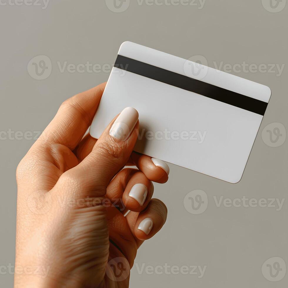 Clean credit card in hand. photo