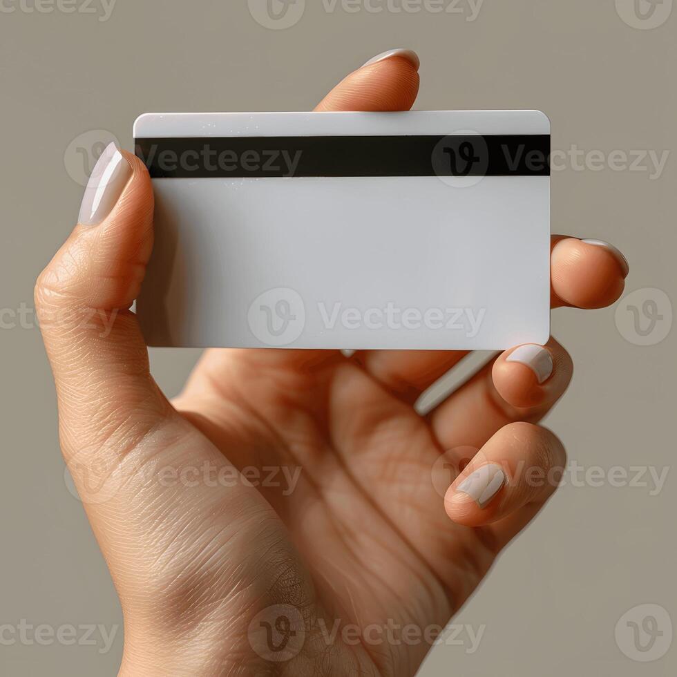 Empty area on credit card for branding. photo