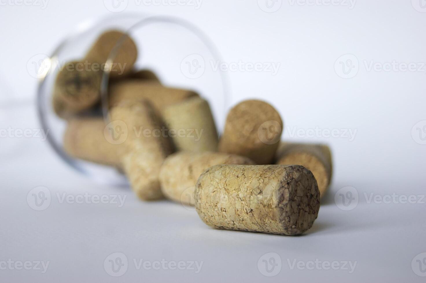 Many bottle caps from different wine producers. photo