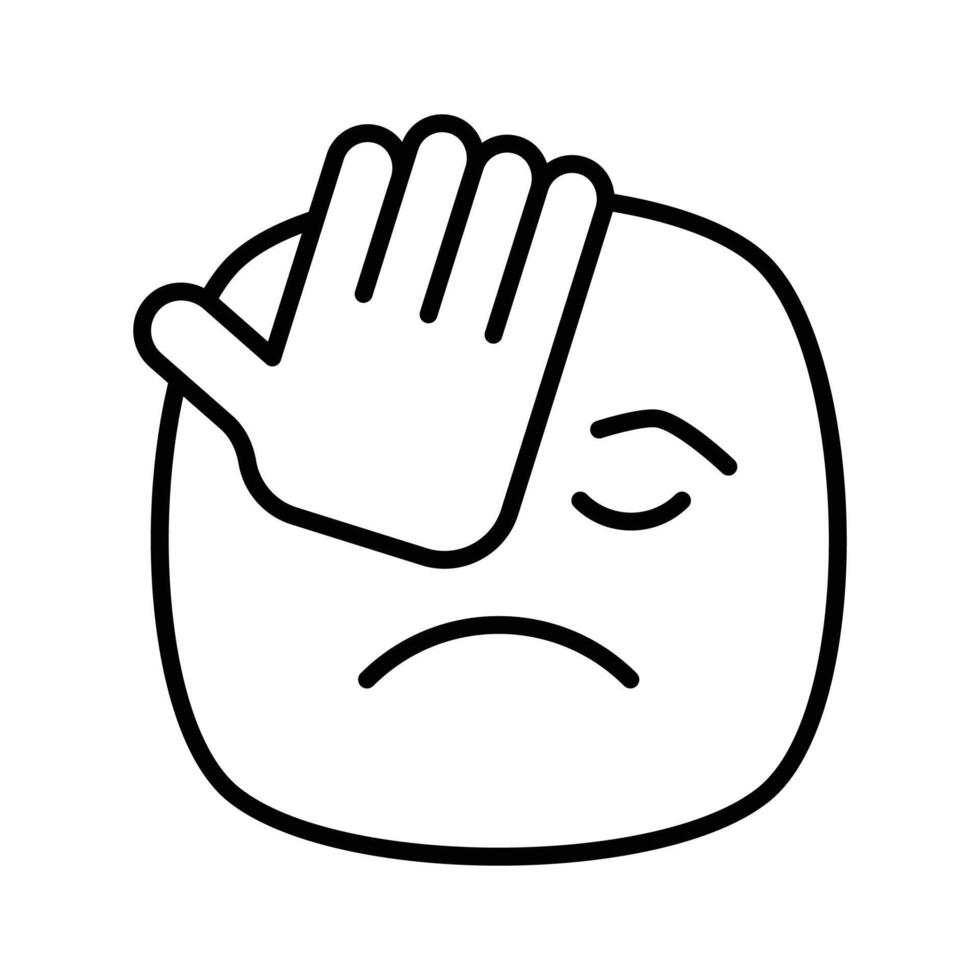 Get this amazing icon of facepalm emoji, sad expressions emoji vector