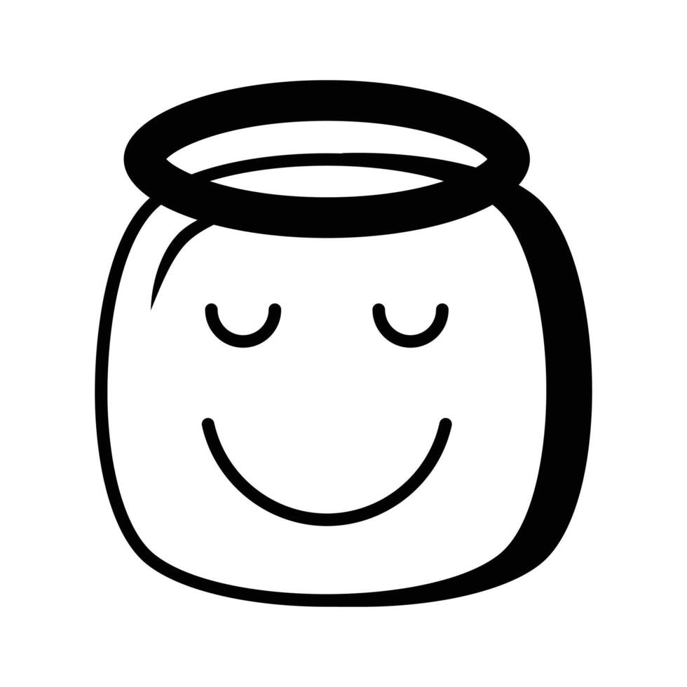 Perfectly designed icon of angel emoji, ready to use vector