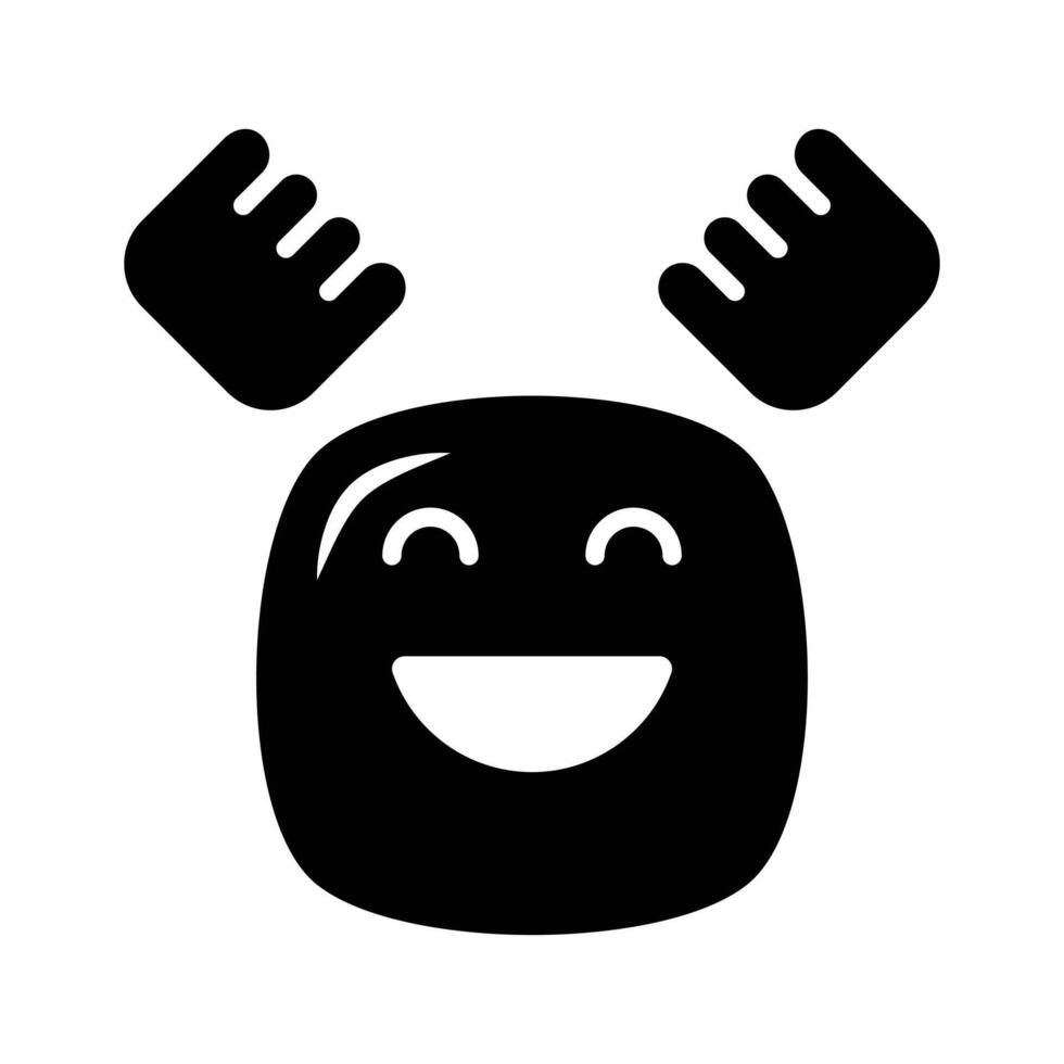 Enthusiastic emoji icon, happy face design vector