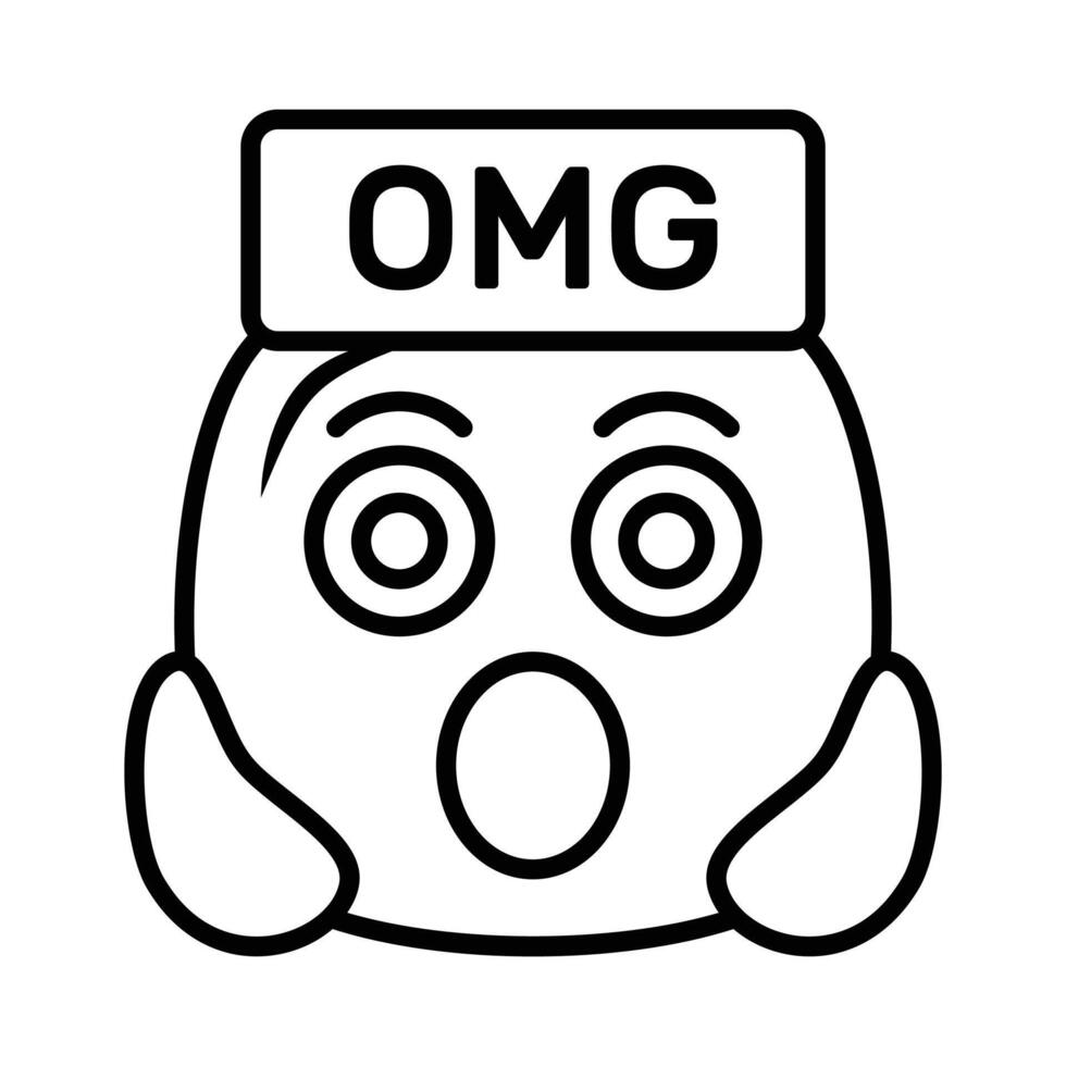 Oh My God expression emoji design, editable vector