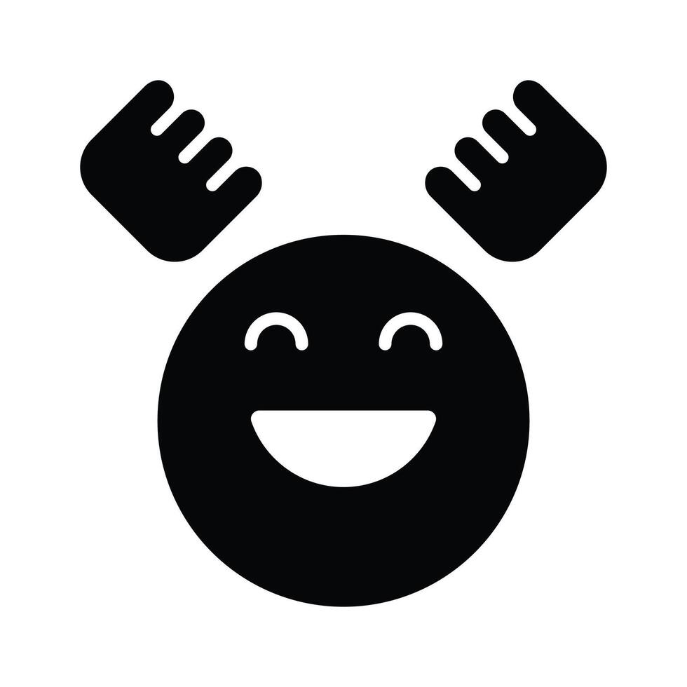 Enthusiastic emoji icon, happy face design vector