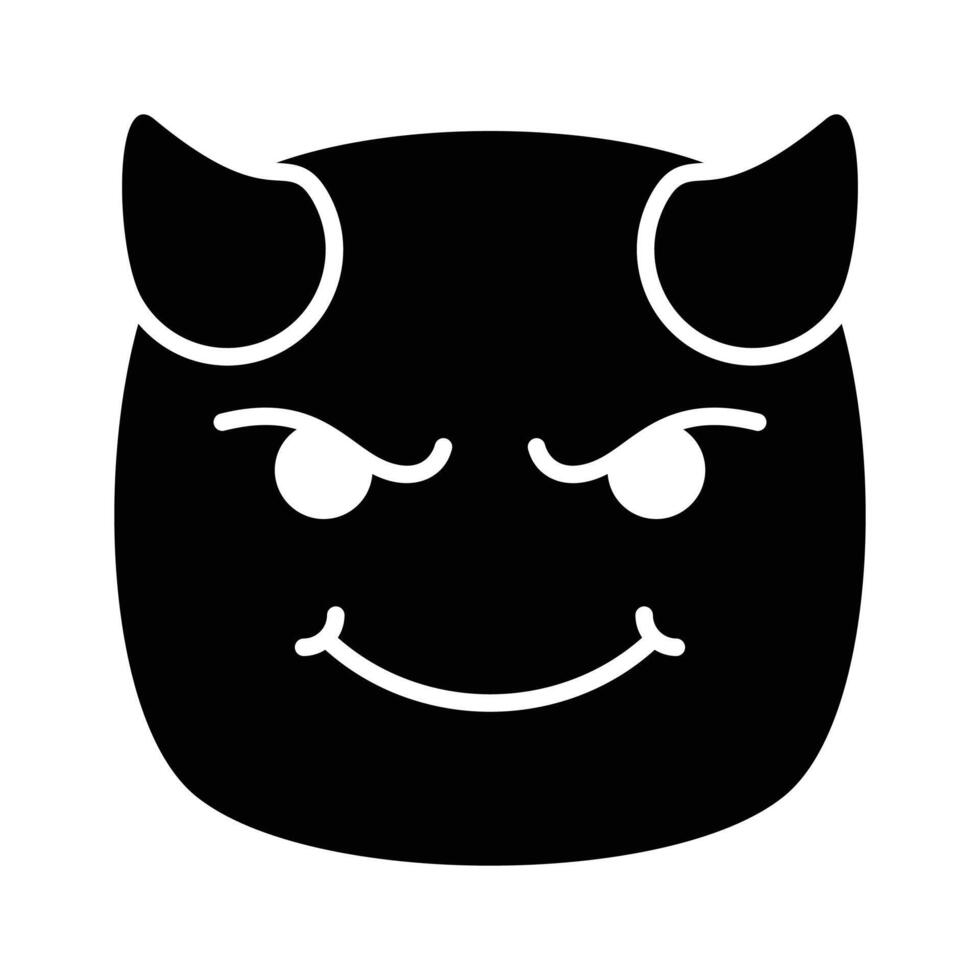 Scary devil with horns, customizable emoji icon in trendy style vector
