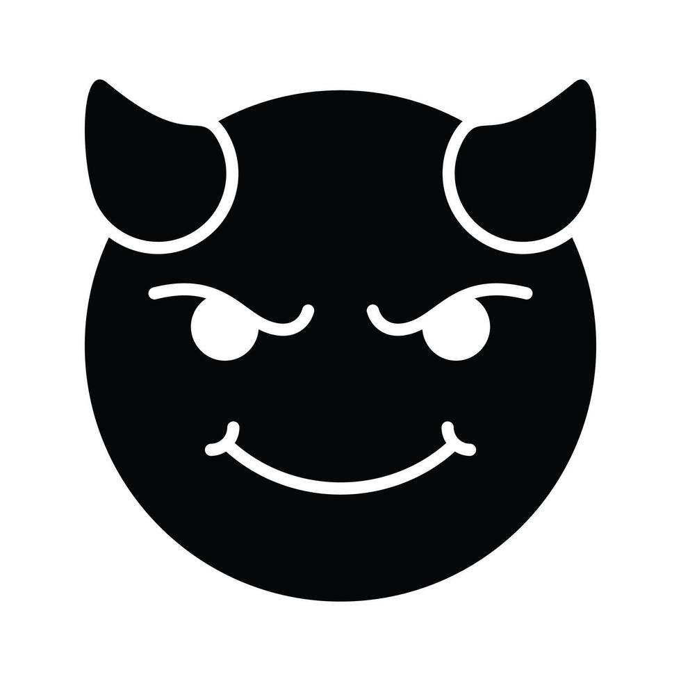 Scary devil with horns, customizable emoji icon in trendy style vector