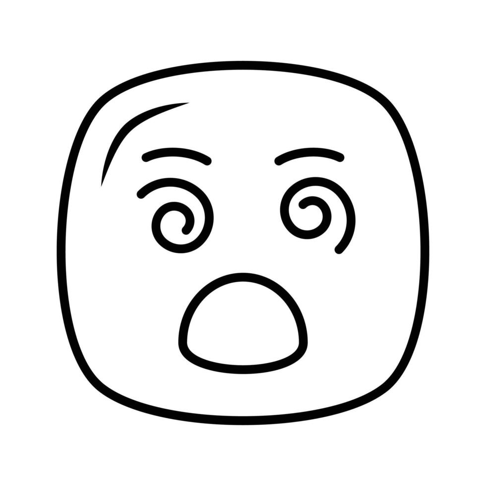 Dizzy emoji icon, dizziness expression design vector