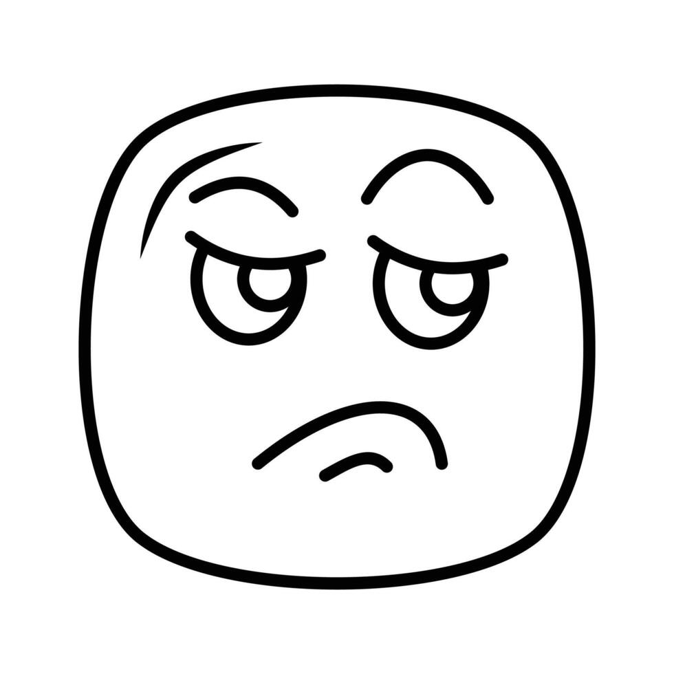 Pixel perfect icon of jealous emoji, isolated on white background vector