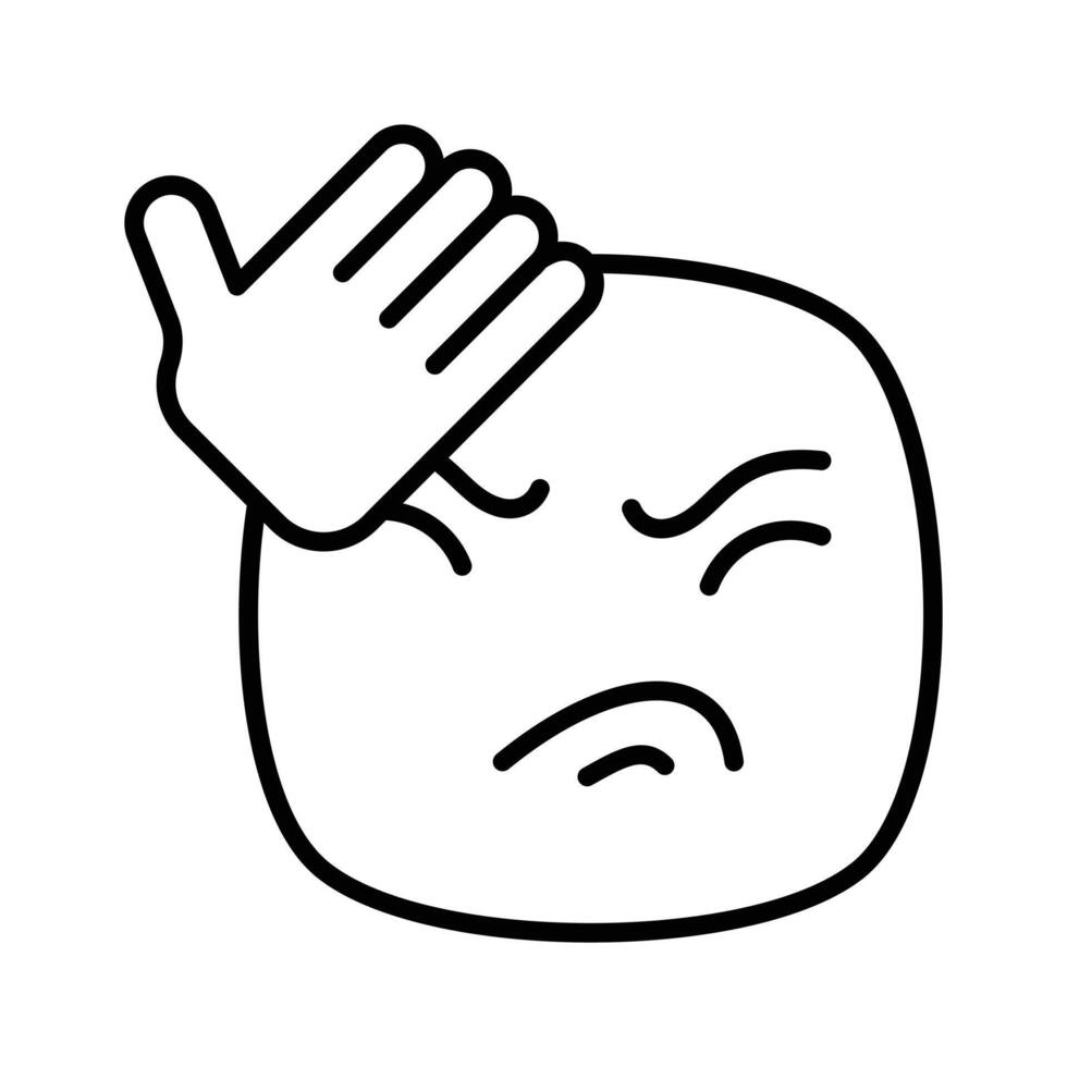 Get this creative icon of frustrated emoji, ready to use vector