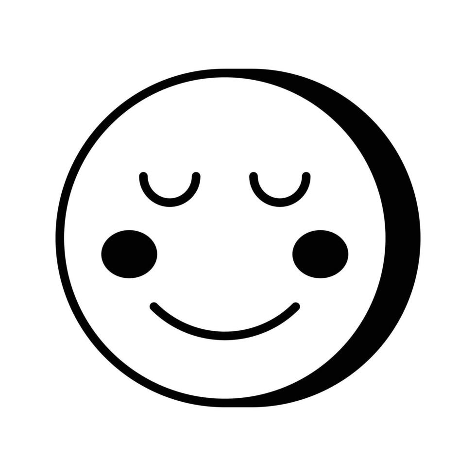 Calm face emoji icon, proud, cool expressions design vector