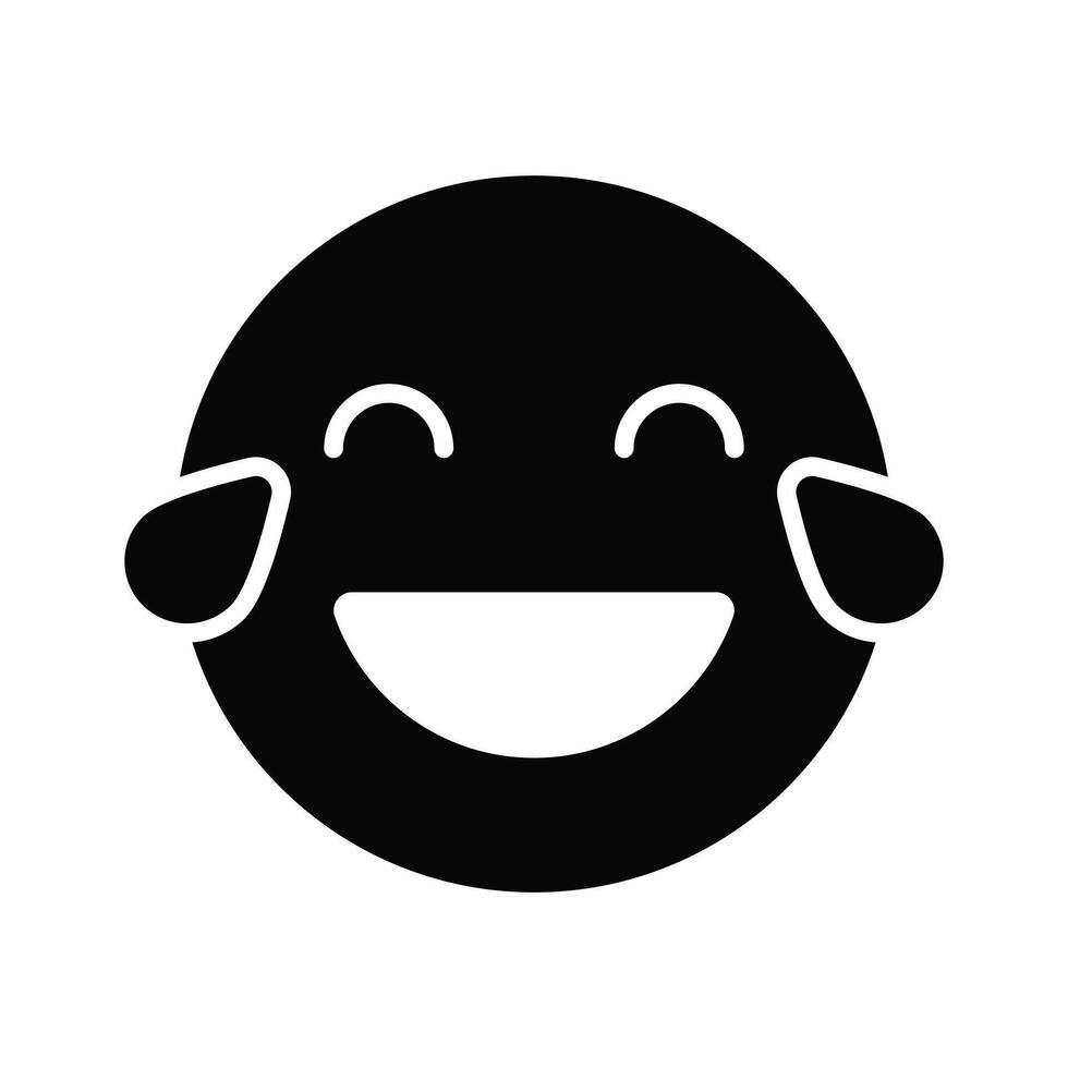 An edible icon of laughing emoji, easy to use and download vector