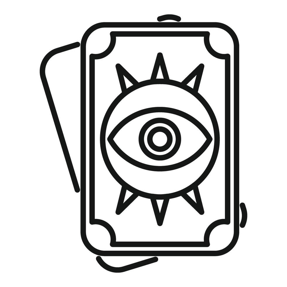 Taro cards icon outline . Spiritual game future vector