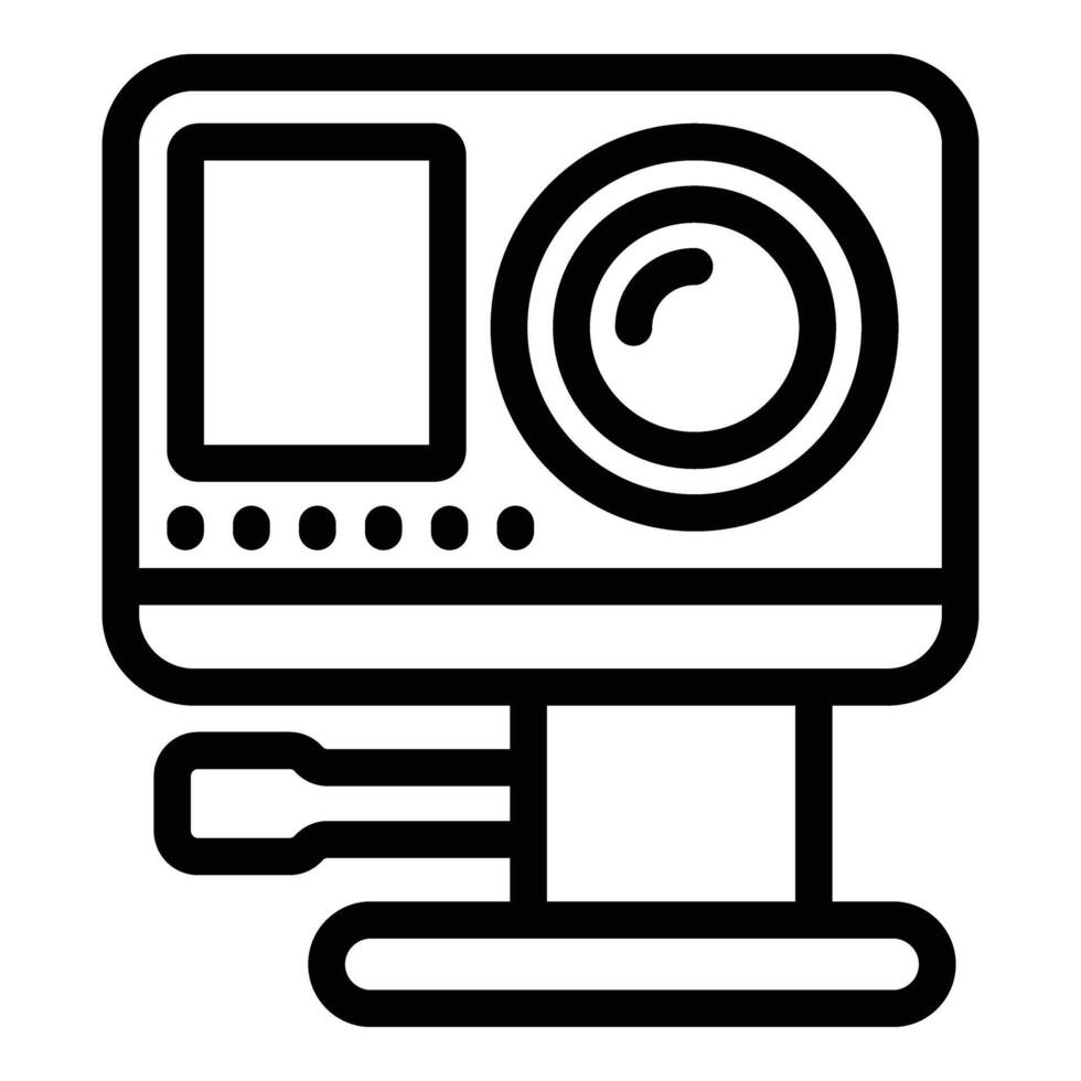 Portable camera icon outline . Modern cam vector
