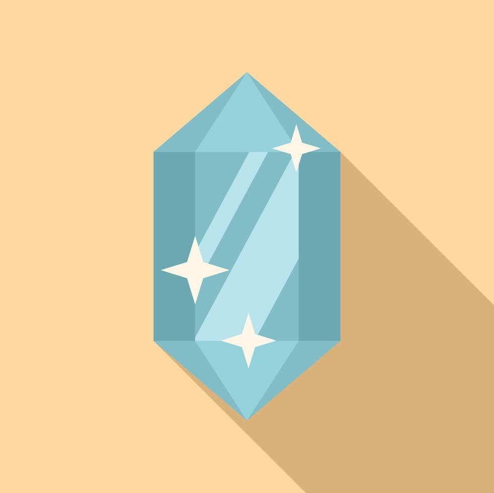 Magic crystal icon flat . Gem diamond vector