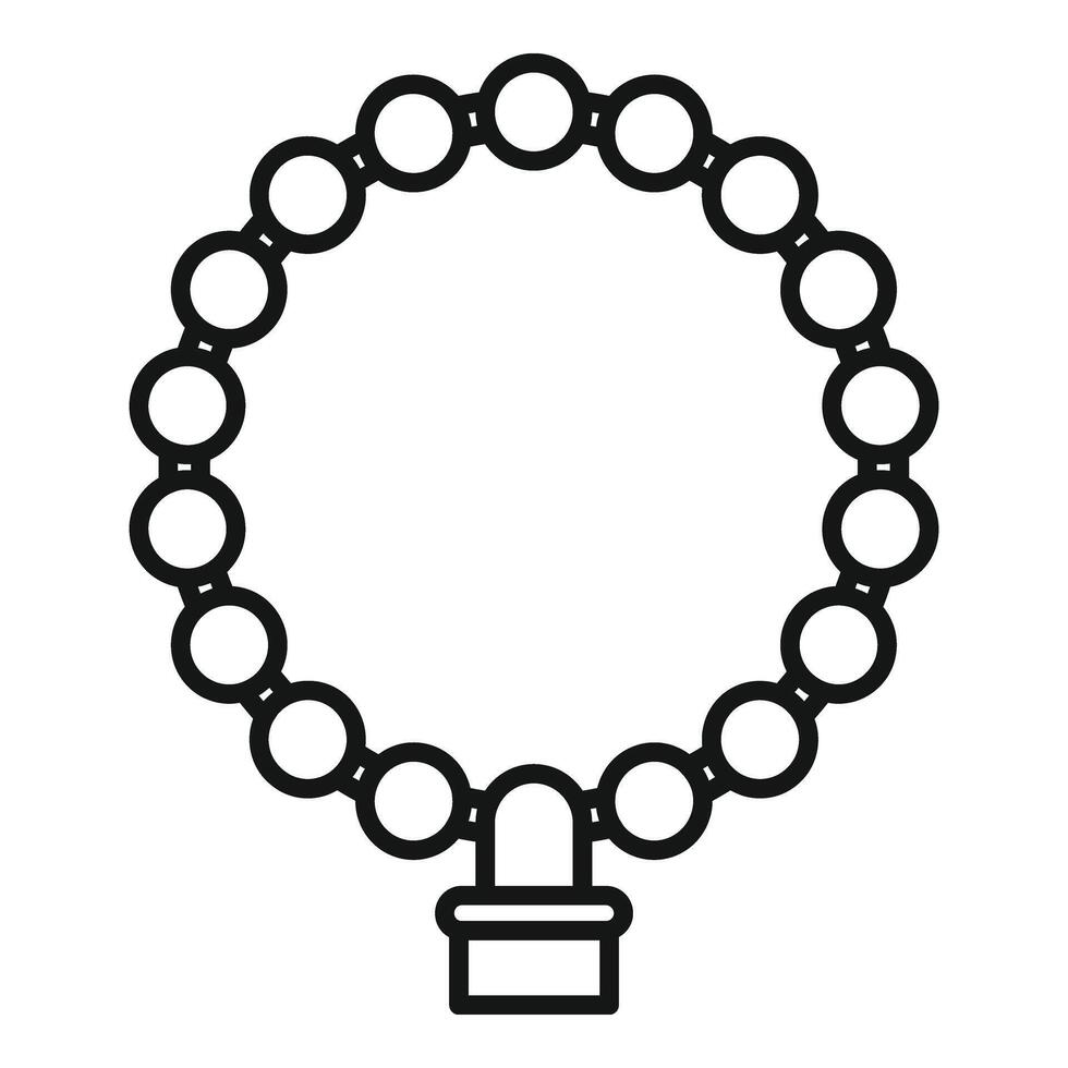 Beads bracelet icon outline . Fashion decoration vector