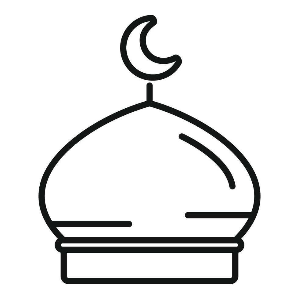 Mosque moon roof symbol icon outline . Islamic architecture vector