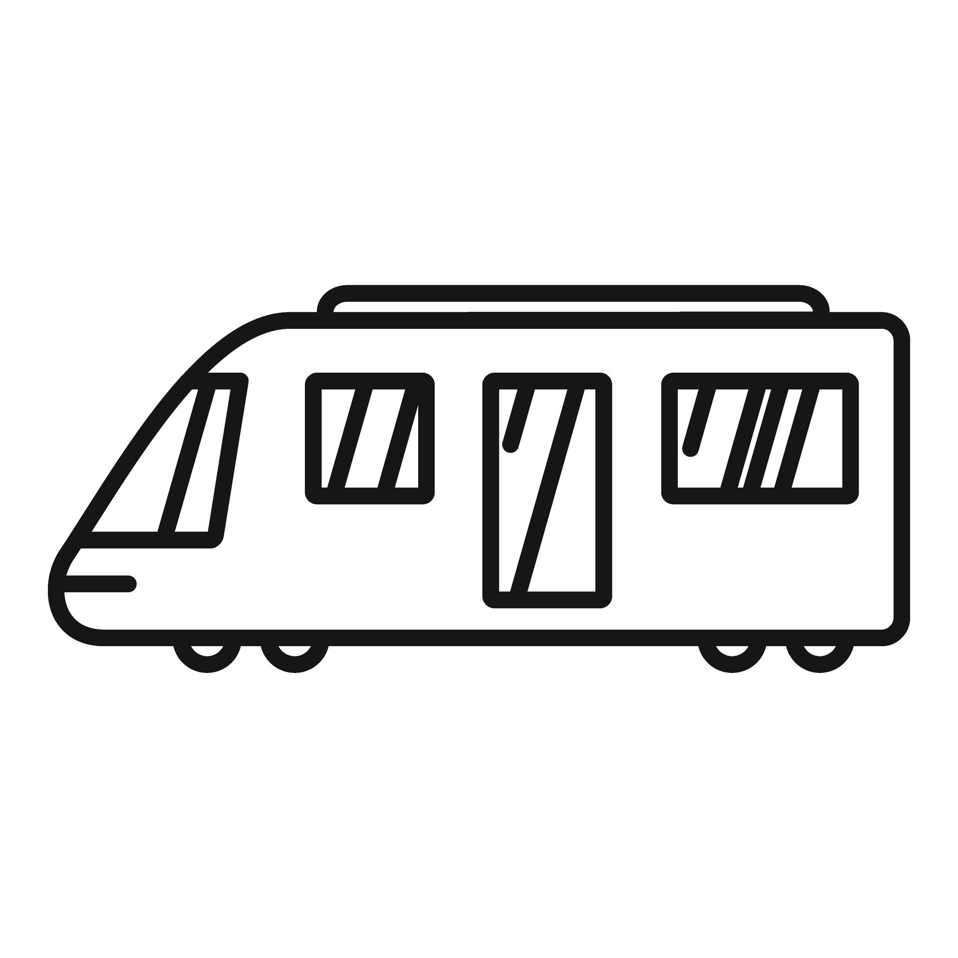 Side view train icon outline . Fast speed move 44159693 Vector Art at