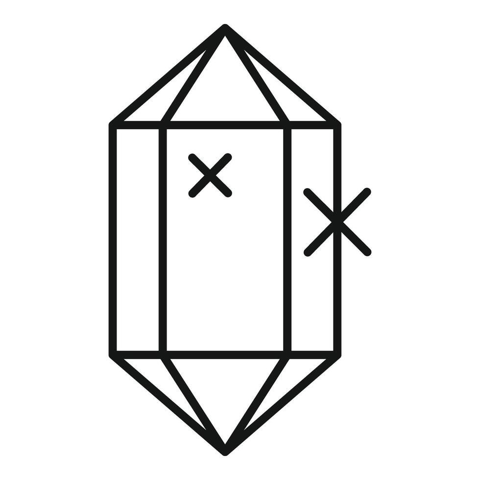 Magic crystal icon outline . Gem diamond vector