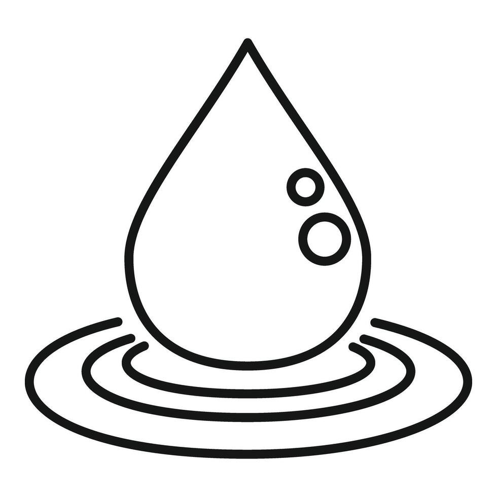 Water drop meditation icon outline . Nature harmony vector